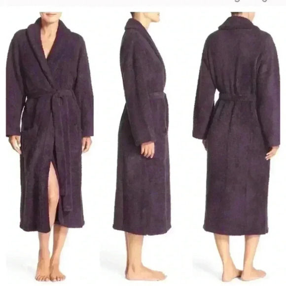 Barefoot dreams Cozychic purple plush Adult robe size 1 (Xs-medium) missing sash - Picture 1 of 9